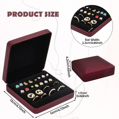 Small Jewelry Box For Women Girls, PU Leather Travel Jewelry Organizer Case, Portable Jewellery Storage Holder Display For Ring Earrings Necklace Bracelet Bangle Watch Men Kids Gift, Pink - View #5