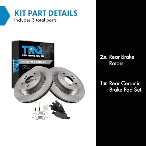 Image of TRQ Rear Brake Pad and Rotor Set Ceramic Compatible with 2003-2006 Mercedes-Benz S430 S500