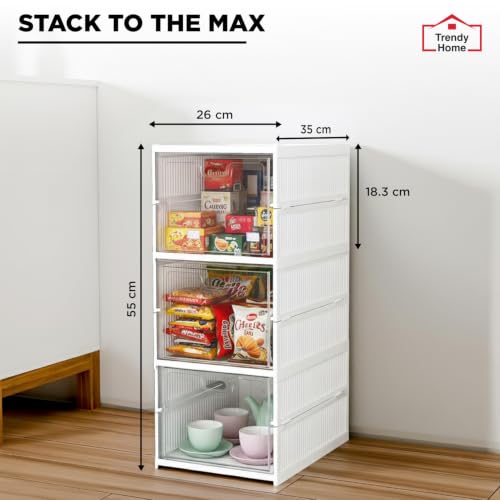 Image of Senego Trendy Home 3-Layer Foldable Cabinet Storage Organizer, White