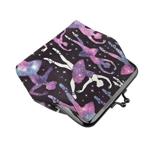 Pu Leather Buckle Coin Purse Ballet-Dance-Galaxies Girls Kiss-Lock Change Purse Wallets3