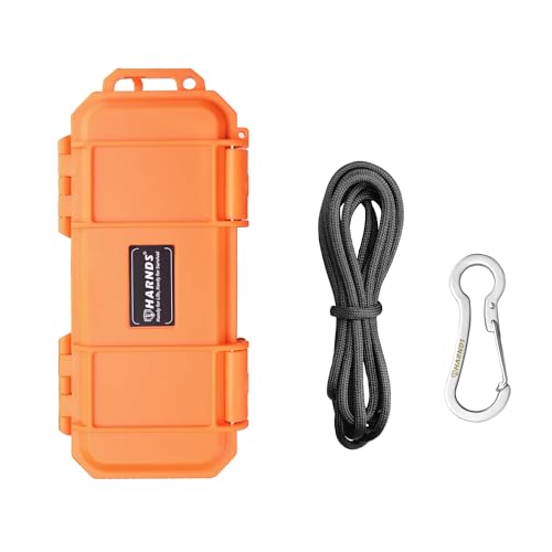 Harnds Caja de Almacenamiento a Prueba de Agua con Estructura de Sellado Caja Seca Salvaje para Náutica y Deportes Acuáticos (Naranja, 17.6cm x 8cm x 4cm)