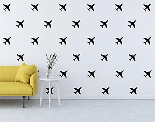 Vinilos Decorativos Avión Negro para Pared Infantil