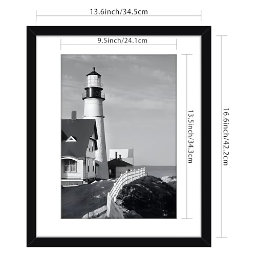 Picrit 14x17 Picture Frame 3 Pack, Black Poster Frame, Display Poster 10 x 14 with Mat or 14 x 17 without Mat for Horizontal or Vertical Wall Mounting