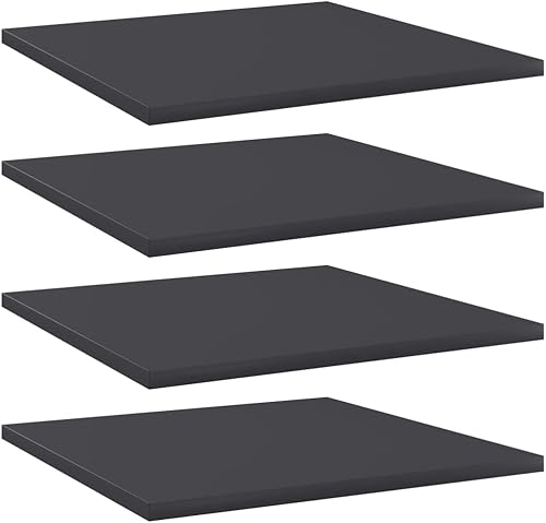 Miniatura 454 de Juego de 4 tableros de estantería, paneles de repuesto, unidades de almacenamiento, estantes de exhibición organizadores, gris hormigón, 31.5 x 11.8