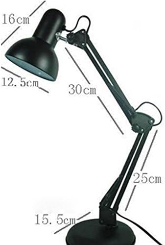Modern Creative Energy-Saving Bedroom Study Room Desk lamp Adjustable Arms Chargeable Table Lighting Fixtures (Black)