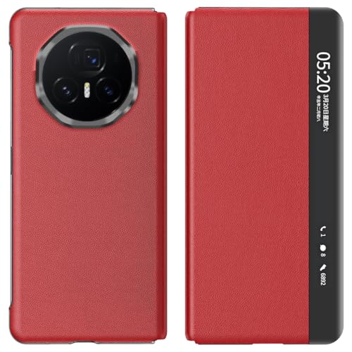 Étui en cuir Honor Magic V3 rouge : protection intégrale élégante