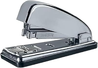 Petrus 44709 - Grapadora Metálica de Oficina Mod. 226C, Capacidad 30 Hojas, Tecnología de Impacto Directo Patentada, Apertura 180° para Grapado Cerrado, Abierto y Clavado, Acabado Cromado Elegante