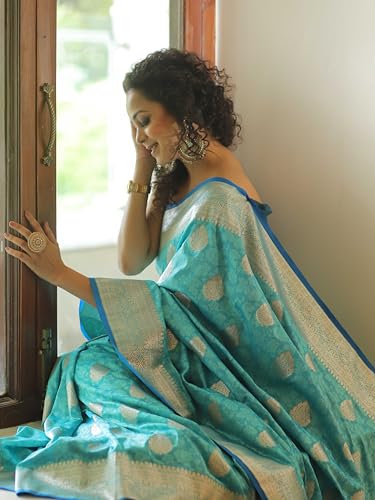 Image of Sugathari Women's Banarasi Saree Pure Kanjivaram Silk Saree Soft new ladies 2025 Design Wear Pattu Sarees Sadi Party Sari collections With Blouse Piece (San Pari-224)
