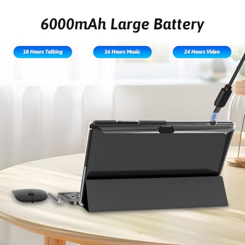 Image of ZZB 10 inch Android 15 Tablet 2 in 1 Tablet with Keyboard Mouse Case Stylus Pen 18GB RAM 128GB ROM 2TB Expandable, Android 15(DOES NOT WORK) 10.1 inch IPS 6000mAh Battery Bluetooth Camera