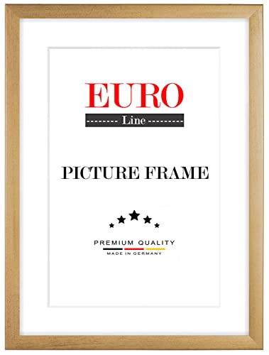 EUROLine35 Cornice foto in legno 58 x 130 cm su misura - colore: Oro sfocato | taglia selezionabile | con vetro acrilico antiriflesso | cornici per foto | Manifesti | puzzle