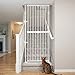 unipaws Katzenschutzgitter 190 cm extra hoch, automatisch schließend, ohne Bohren, Türschutzgitter für Katzen & Hunde, 53–86 cm Breite, Weiß