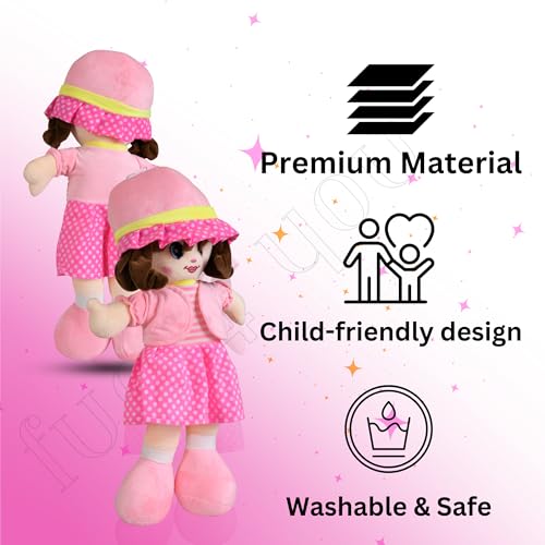 Image of Fun4you Assorted Winkey Soft Doll for Kids (80 cm) Cute Plush Toy for Girls & Boys | Large Cuddly Companion, Adorable Soft Stuffed Toy Doll for Girls, Big Size Birthday Gift for Toddlers (Pink)