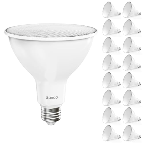 Sunco 16 Pack Outdoor Flood Light Bulbs LED PAR38, Waterproof, 1050 LM, 13W (100W Equivalent), 3000K...