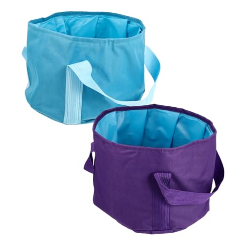 GALPADA Lot De 2 Bassins D'eau Pliables Pour Bain De Pieds, Portable Et Compact, Capacité Optimale, Pour Maison Et Extérieur, Double Poignée Renforcée