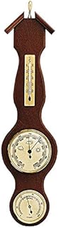 SELVA Walnut Wood Weather Station with Thermometer, Hygrometer and Barometer, Accurate Mechanics, Ideal for Home