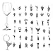 Produktbild 42 Stück Weinglas Anhänger Charms, CNYMANY Wein unter dem Motto Kelch Trinken Marker Tags mit Schnallendesign für Wein Cocktail Champagner-Verkostungsparty Gefälligkeiten Dekorationsbedarf Geschenke