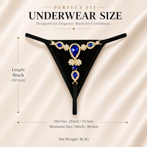 Image of Sexy Underwear for Women Elegant Rhinestone Panties Adjustable Waist Straps Crystal Thongs hilos sexys para mujer hot