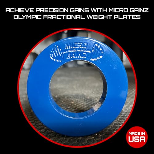 Image of Micro Gainz Calibrated Fractional Weight Plate Set of 2 Plates, Choose Set (.25LB-1.25LB), Designed for Olympic Barbells for Strength Training & Micro Loading Bar Weights, Made in USA