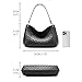 Woven Bag for Women Woven Purse Small Hobo Bag Fashion Shoulder Bag PU Leather Handmade Tote Bag (Black)