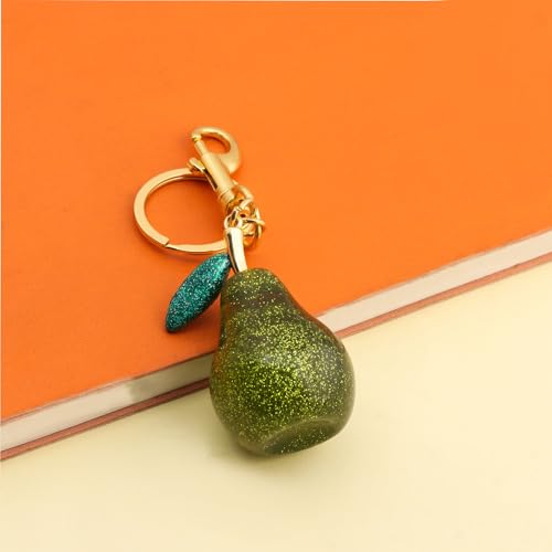 Image of Fruit Bag Charm Keychain - Gold Key Chain, Cute Purse Handbags Accessories - Beautiful Gift for Women