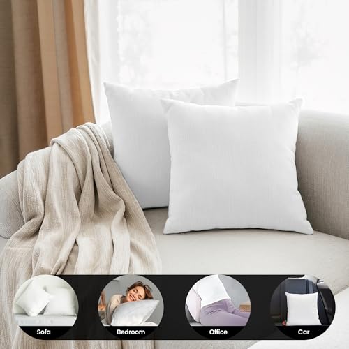 Image of Foamily Couch Pillows Inserts 16x16 (Set of 2) Premium Decorative Pillows for Couch, Bed & Living Room, Soft Fluffy Throw Pillow Inserts for Home Decor
