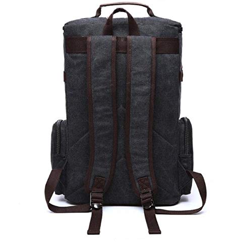 Image of Fur Jaden Black Canvas Travel Backpack (Black)