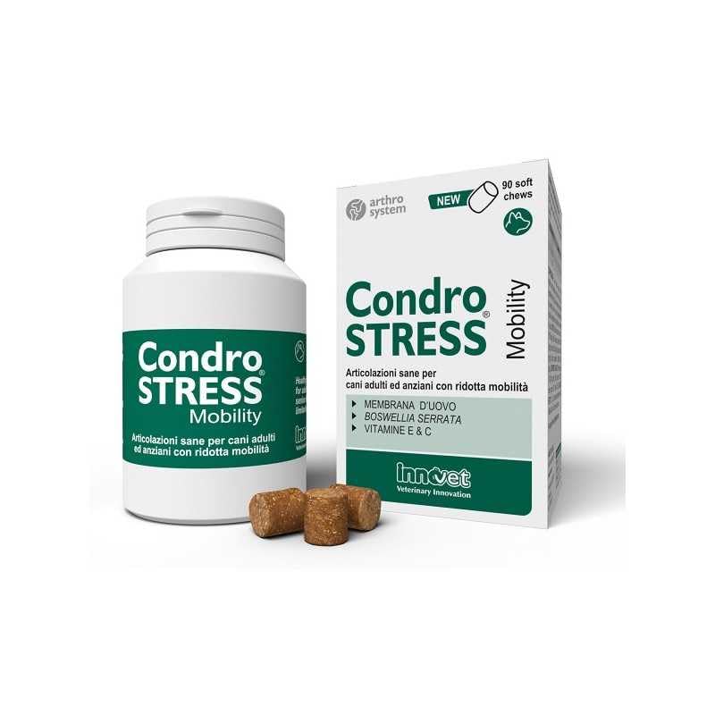Condrostress Mobility Compresse Masticabili per Cani, Integratore Articolazioni con Membrana d'Uovo e Boswellia Serrata, Soft Chews (90 compresse)