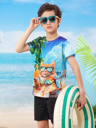 Kids Funny Graphic Polyester Colorful T Shirt for Boys Girls Size 4-143