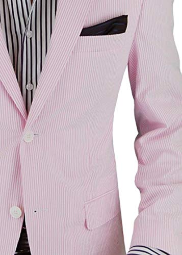 DTI BB Signature Men's Italian Seersucker 2 Button Suit Jacket Stretch Blazer4