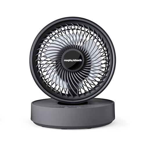 Morphy Richards Airflex 820001 - Ventilador oscilante portátil, carga USB, diseño de 3 aspas, panel táctil, plegable y portátil, inclinación variable, bajo ruido, función de montaje en pared, oficina