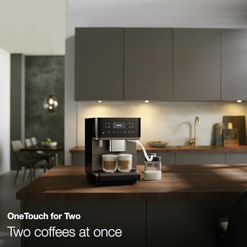 Image of Miele CM 6360 MilkPerfection Automatic Coffee Machine - OneTouch for Two, AromaticSystem, 8 individual profiles, DoubleShot, WiFi-compatible, LED lighting, in Obsidian Black BronzePearl Finish