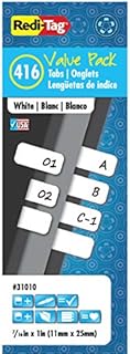 Redi-Tag, RTG31010, Permanent Stick Write-On Index Tabs, 416 / Pack, White, 416 Tabs