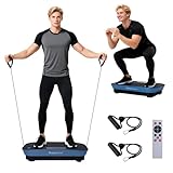 Vibration Plate Machine,180 Speeds Shake Plate for Lymphatic Drainage Weight Loss, Vibrating Fitness Platform 460LB Capacity Whole Body Workout with Bluetooth Home Exercise Gym Equipment for Women Men