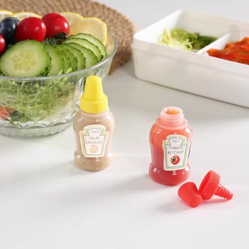 Miniatura 5 de Juego De 4 Mini Botellas Exprimibles De Grado Alimenticio Para Salsas Y Condimentos, Dispensadores De Plástico Portátiles