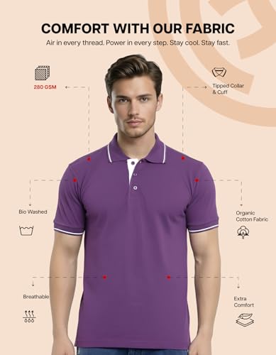 Image of Scott International Cotton Polo T Shirt | Collar Tshirts | Half Sleeves Plain T Shirt | T-Shirt |Tshirt for Men Stylish | Men's Tshirt