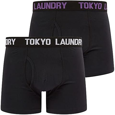 Tokyo Laundry Men's Tilson (2 Pack) Black Boxer Shorts Set Cover
