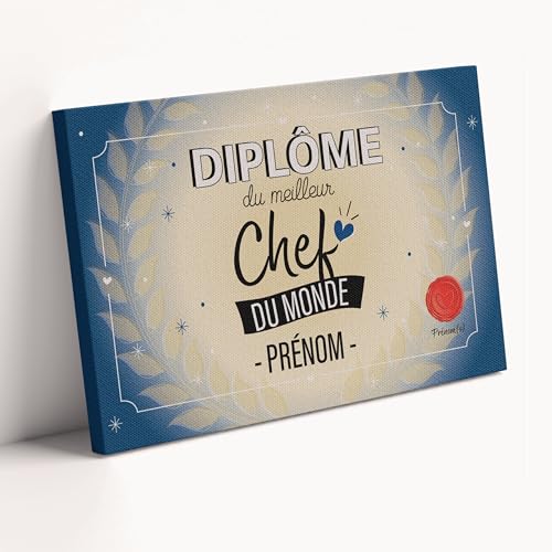 Diplôme Meilleur Chef du Monde personnalisé : cadeau départ cuisine et objet déco original