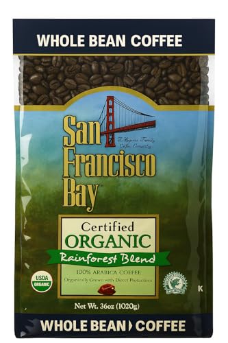 San Francisco Bay 100% Organic Coffee Rainforest Blend Whole Bean 3 Lbs