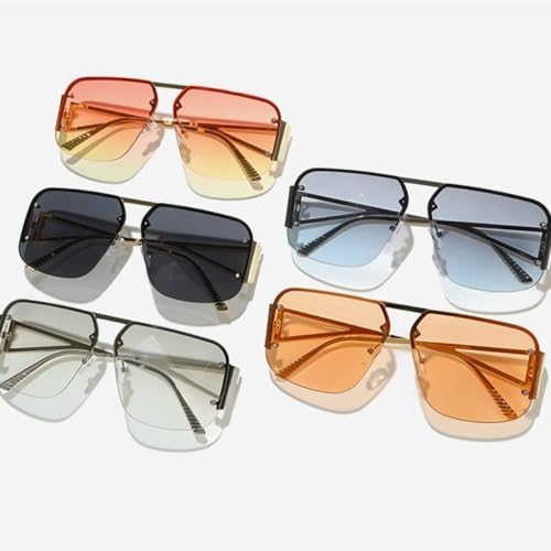Fashion Retro Square For Women Sunglasses Vintage Metal Frame Men Clear Lens Trending Shades UV400 Sun Glasses