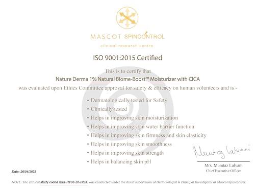 Image of 1% Natural Biome-Boost Moisturizer with CICA | Helps Reduce Dryness and Improve Skin Elasticity | For Nourished, Strengthened Skin | 50ml | Dermatologically Tested