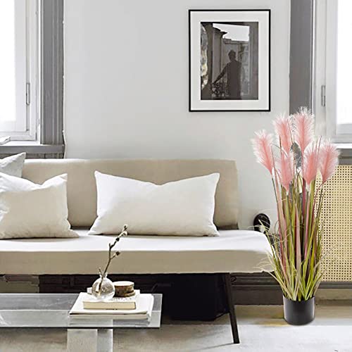 3.3Ft Artificial Pampas Grass Potted Tall Grass Plants Artificial Floor Plant Tall Faux Pink Pampas Grass Decor For Home Office Tall Artificial Plants Indoor Fake House Plants For Home Office Decor #TOP3