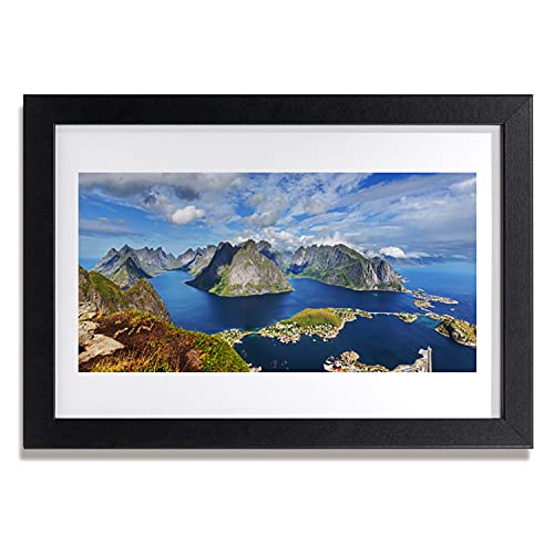 Cadre en MDF avec affiche paysage de montagne Tulup 30x20 cm finition premium