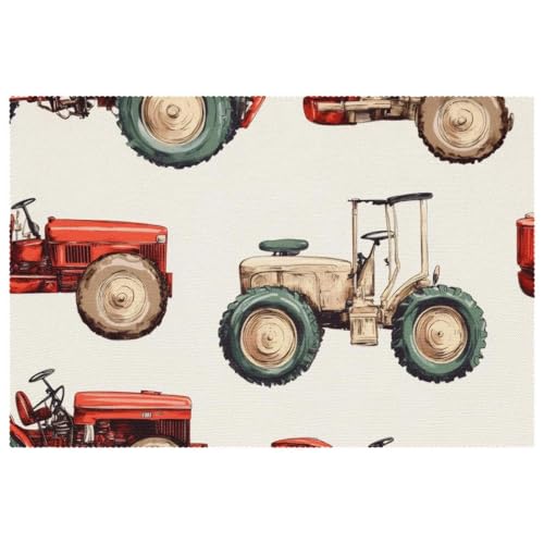 Sets de table vintage tracteurs de qualité supérieure pour table à manger