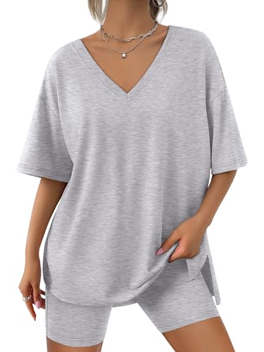 Trendy Queen Womens Two Piece Lounge Sets Summer Outfits 2025 Spring Fashion Vacation Tops Shorts Matching Tracksuits