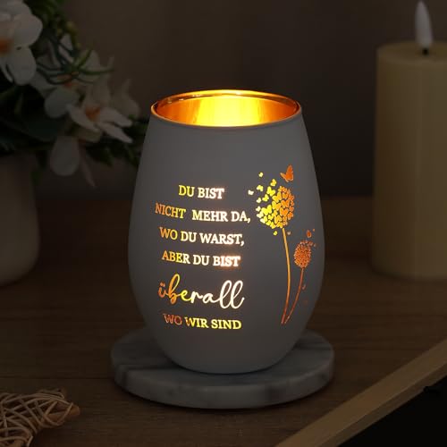 BBTO Trauergeschenk Trauerlicht Windlicht mit Gravur Trauerkerze Geschenke für Trauernde zur Beerdigung Gedenkkerze Windlicht Erinnerungslicht Gedenklicht Trauer Deko