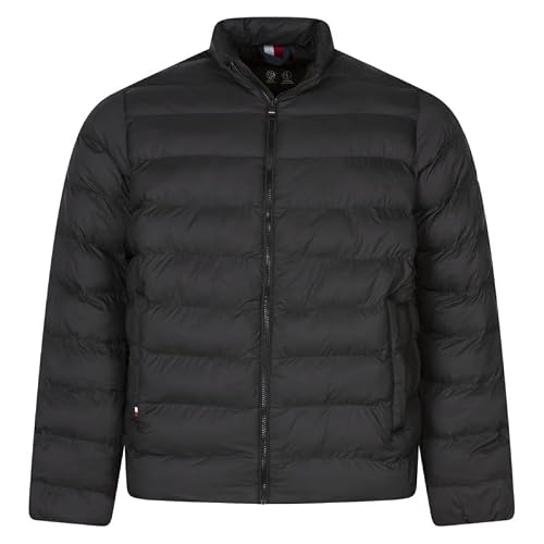 Tommy Hilfiger Men’s Stand Collar Quilted Jacket without Hood, Black (Black), XXL