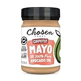 Chosen Foods 100% Avocado Oil-Based Chipotle Mayonnaise, Gluten & Dairy Free, Low-Carb, Keto Diet Friendly, Mayo for Sandwiches, Dressings and Sauces, Made with Cage Free Eggs (12 floz)