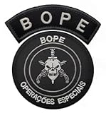 2Pcs Bope Brazil Rio Janeiro Tropa De Elite Troop Special Military Tactical Embroidered Patches Armband Backpack Badge with Hook Backing for Clothing Patch (q3)