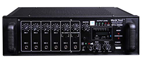 Image of World Tone metal Wtx-3000M Dp Professional Amplifier With Usb | 300 Watts|Bluetooth|, Black)