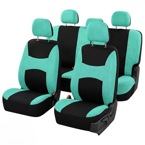 Image of FH Group Car Seat Covers Full Set Cloth - Universal Fit,Automotive SeatCovers,Low Back Front SeatCovers,Airbag Compatible,Split Bench Rear Seat,Washable Car SeatCover for SUV,Sedan,Van Mint